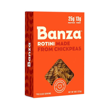 Banza Gluten-Free Chickpea Pasta, Rotini 20g Protein | Lower Carb | High Fiber | High Protein | Plant Based Pasta | 8oz