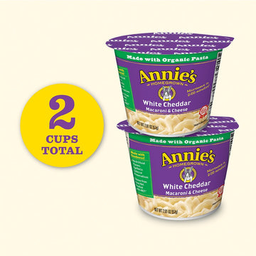 Annie'S White Cheddar Macaroni & Cheese, Microwavable Mac & Cheese, 2 Ct 4.02 Oz