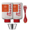 Chick-Fil-A Zesty Buffalo Sauce, 2pk (16 fl oz Bottles) Bundle with Giri Plastic Spork and Stainless Steel Condiment Sauce Cup (