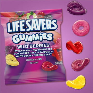 LIFE SAVERS Gummies Candy Wild Berry Gummy Candy Variety Pack 4.6 Oz Bags (Pack of 12)