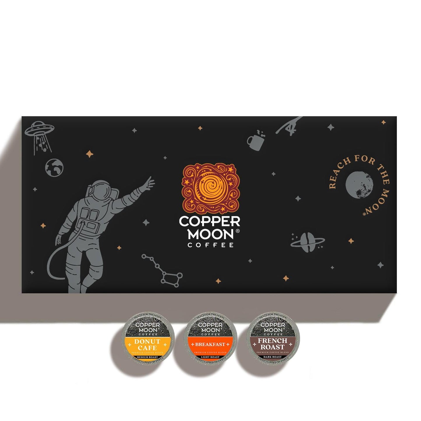 Copper Moon Single Serve Coffee Pods For Keurig K-Cup Beverage Makers Flavored Variety Pack (Breakfast Donut Cafe French Roast) 60 Count