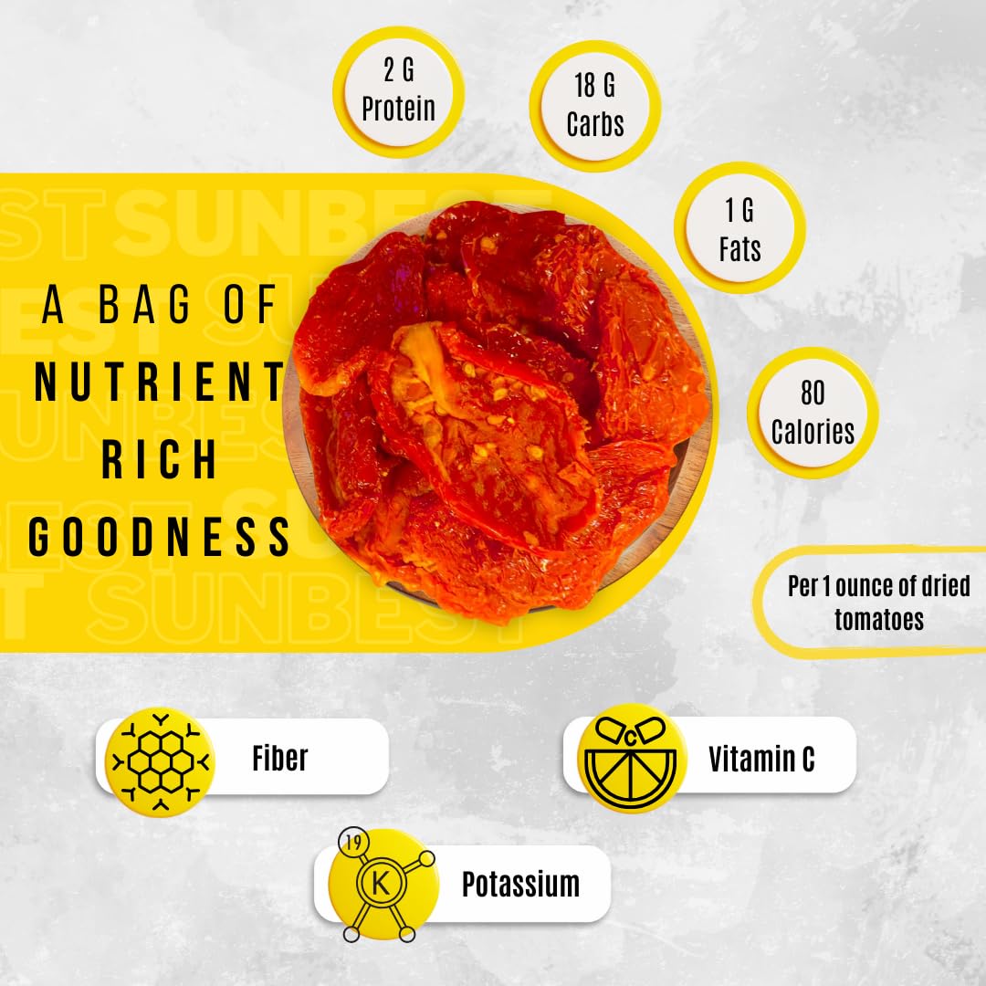 Sunbest Natural - Sun-Dried Tomato Halves, 80 Oz (5 Lbs) - Intense And Zesty | Moist & Ready To Eat | Convenient Cut For Easy Use | Kosher | Vegan | Keto | Paleo | Naturally Gluten-Free, 5 Lbs