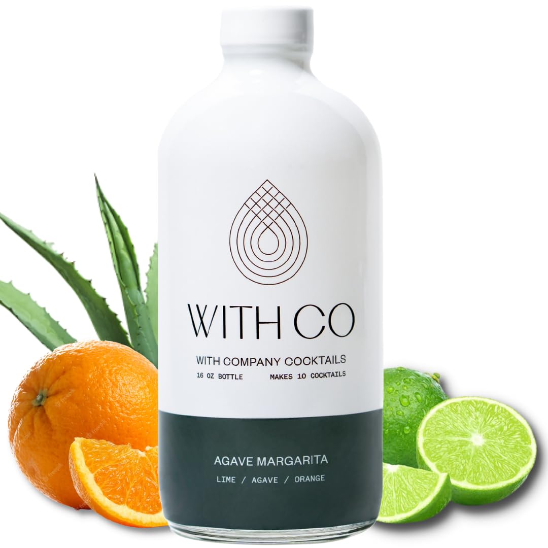 WITHCO Agave Margarita Cocktail Mixer - Makes 10 Drinks, 16 Fl Oz, Fresh Lime & Orange Flavor