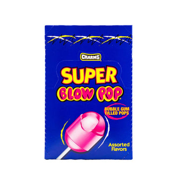 Charms Super Blow Pop Lollipops - Dual Candy And Gum Suckers - Bulk Treats For Kids And Adults - Assorted Flavors, 48 Count