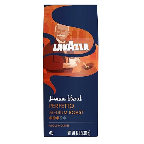 Lavazza Perfetto Ground Coffee Blend, Dark Roast, 100% Arabica, Full-Bodied, 12 Oz