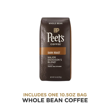Peet'S Coffee, Dark Roast Whole Bean Coffee - Major Dickason'S Blend 10.5 Ounce Bag