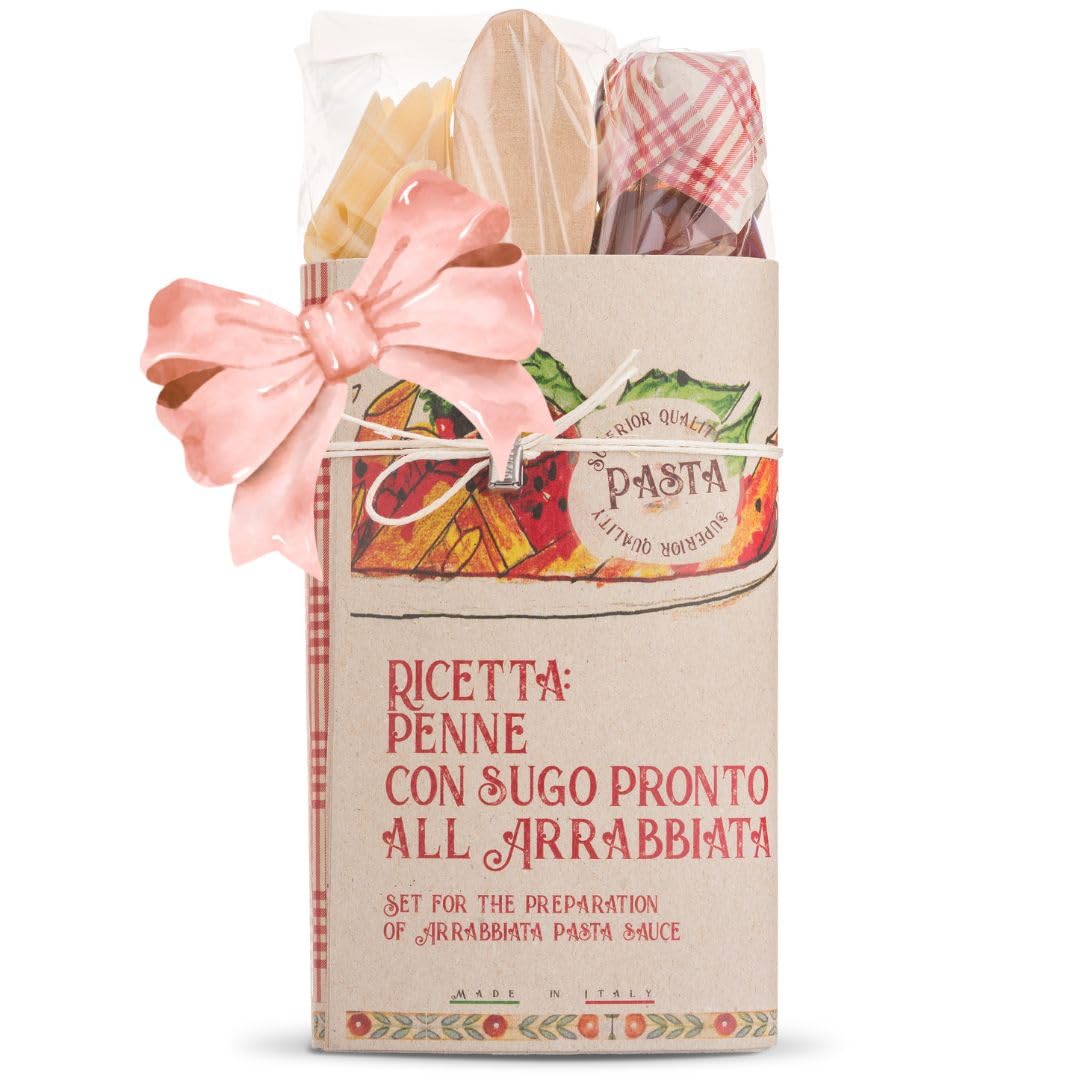 Artigiani Dei Sapori Penne Pasta Gift Set With Spicy Arrabbiata Sauce Authentic Italian Gourmet Gift 15.5 Oz
