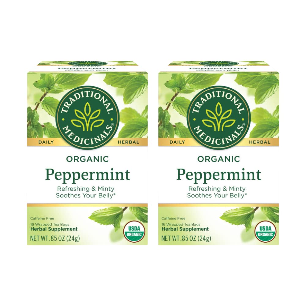 Traditional Medicinals Herbal Tea, Peppermint, 16 Tea Bags (Pack of 1)