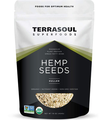 Terrasoul Superfoods Organic Hemp Seeds, 16 Oz, Versatile Superfood For Smoothies, Salads, And Grain-Free Toppings