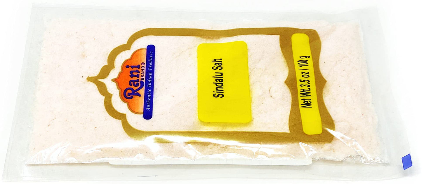 Rani Sindhav Namak (Rock Salt) Powder 3.5Oz (100G) ~ Unrefined, Pure And Natural | Vegan | Gluten Friendly | Non-Gmo | Indian Origin