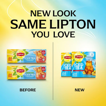 Lipton Unsweetened Iced Tea Bags, Family Size Zero Calories, 144 Total Tea Bags (24Ct - Pack Of 6)