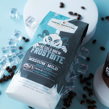 Fresh Roasted Coffee, Organic Frostbite Cold Brew, 12 Oz, Medium Roast, Mold & Mycotoxin Tested, Kosher Coarse Grind