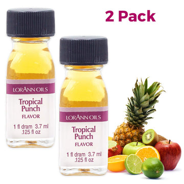Lorann Tropical Punch (Passion Fruit) Ss Flavor, 1 Dram Bottle (.0125 Fl Oz - 3.7Ml - 1 Teaspoon)- 2 Pack