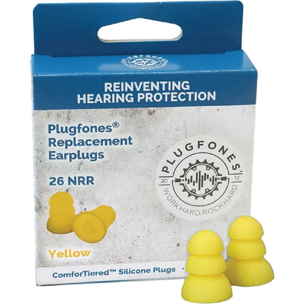 Plugfones Prpsy10 Prp Sy10 Comfortiered Silicone Replacement Earplugs 10Pkg 5 Pa Yellow