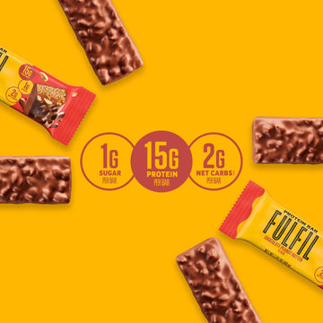 Fulfil Protein Snack Bars, New Recipe Chocolate Peanut Butter, 15G Protein, Pantry Staples, 12 Count, Packaging May Vary