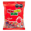 Bon Bon Bum - Fruity Lollipop with Bubble Gum center - Perfect for Parties and Sharing (24, Fresa (Strawberry))