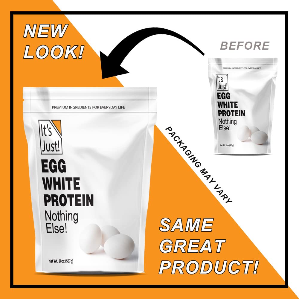 It s Just! - Egg White Protein Powder Dried Egg Whites Protein Meringue Ingredient Non-GMO USA Farms (Unflavored 20oz)