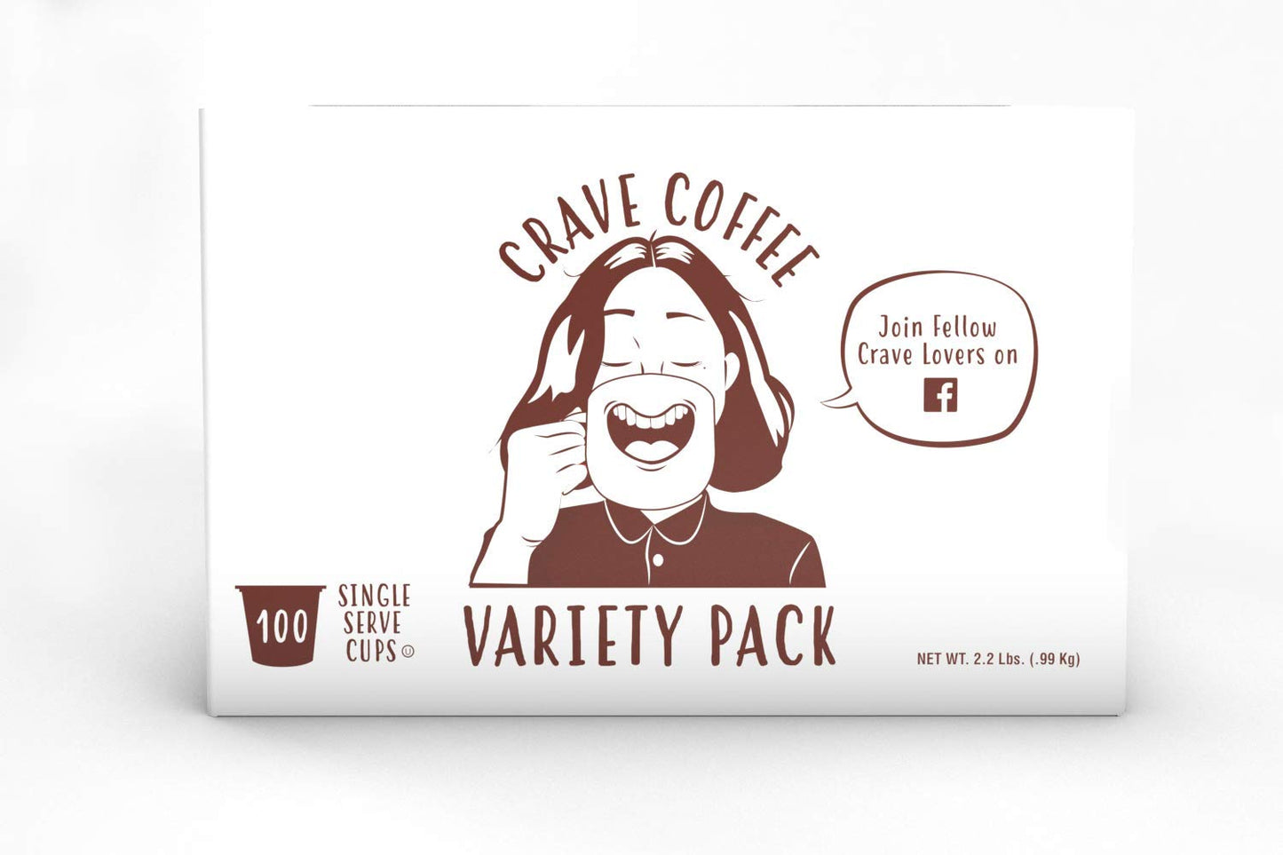 Crave Beverages Flavored Coffee Pods Sampler, 100 Count, Compatible with 2.0 K-Cup malt-inspired, Assorted Variety Pack