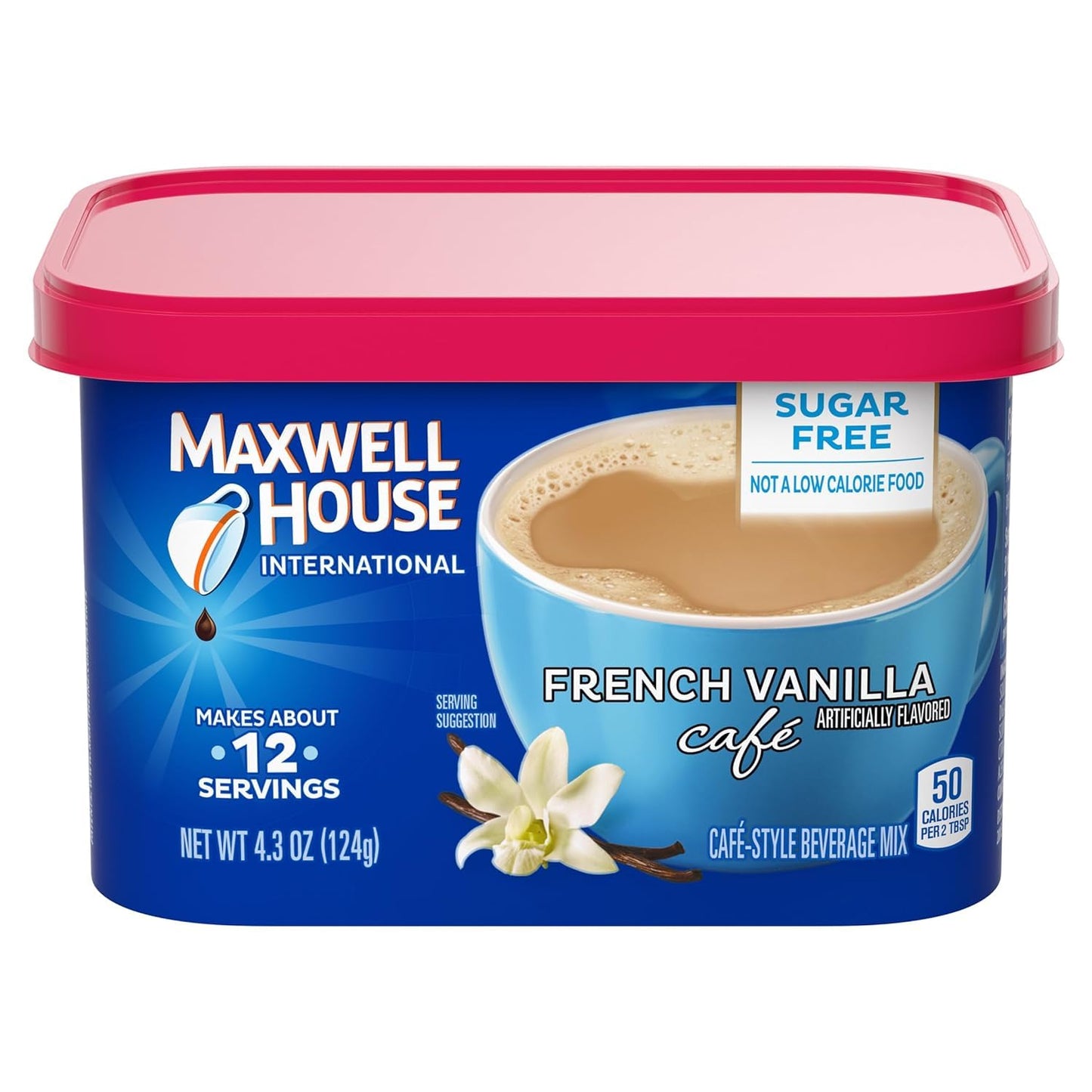 Maxwell House Vanilla Caramel Latte Mix, 8.7 Oz + French Vanilla Caf -Style Instant Coffee Beverage Mix, 4.3 Oz, (Variety Pack)