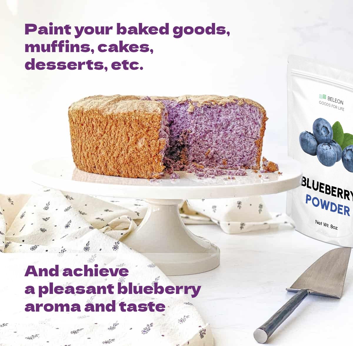 Blueberry Powder - Pure All Natural Whole Blueberry Powder for Baking, Flavoring, Smoothies, Beverage, 8 oz