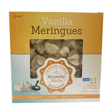 Krunchy Melts Original Meringue Cookies | Vanilla Box Flavor | Only 90 Calories Per Serving | Fat Free, Gluten Free, Dairy Free (4 Oz)