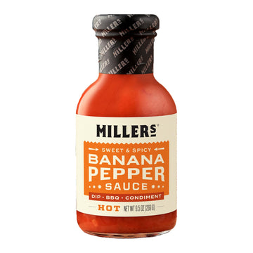 Miller'S Mustard- Red Mustard Banana Pepper Hot Sauce, Sweet Spicy Banana Pepper Sauce - Best Use For Chicken Wing, Burgers, San