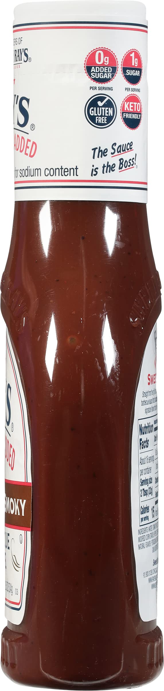 Sweet Baby Rays Barbecue Sauce, No Sugar Added, 18.5 oz, Pack of 3