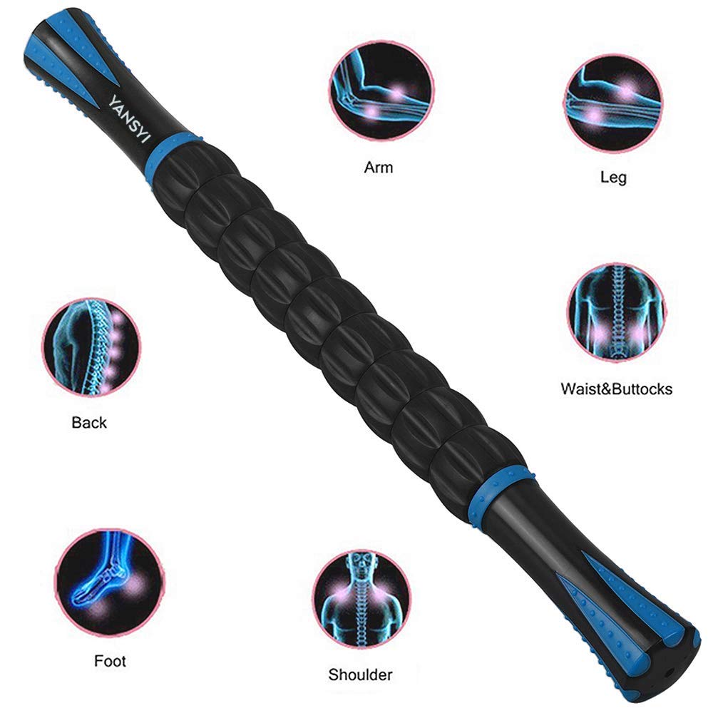 Yansyi Muscle Roller Stick For Athletes - Body Massage Stick - Release Myofascial Trigger Points Reduce Muscle Soreness Tightnes