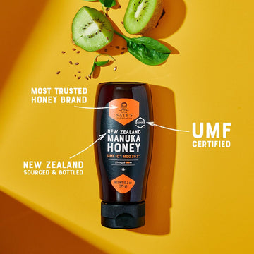 Nates Raw Manuka Honey New Zealand MGO 263+ | UMF Certified 10+ | 13.2 oz Squeeze Bottle