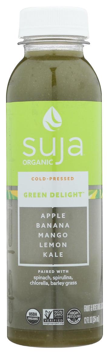 Suja Green Delight Organic & Cold Pressed Fruit and Vegetable Juice Smoothie, 12 Fl Oz Bottle