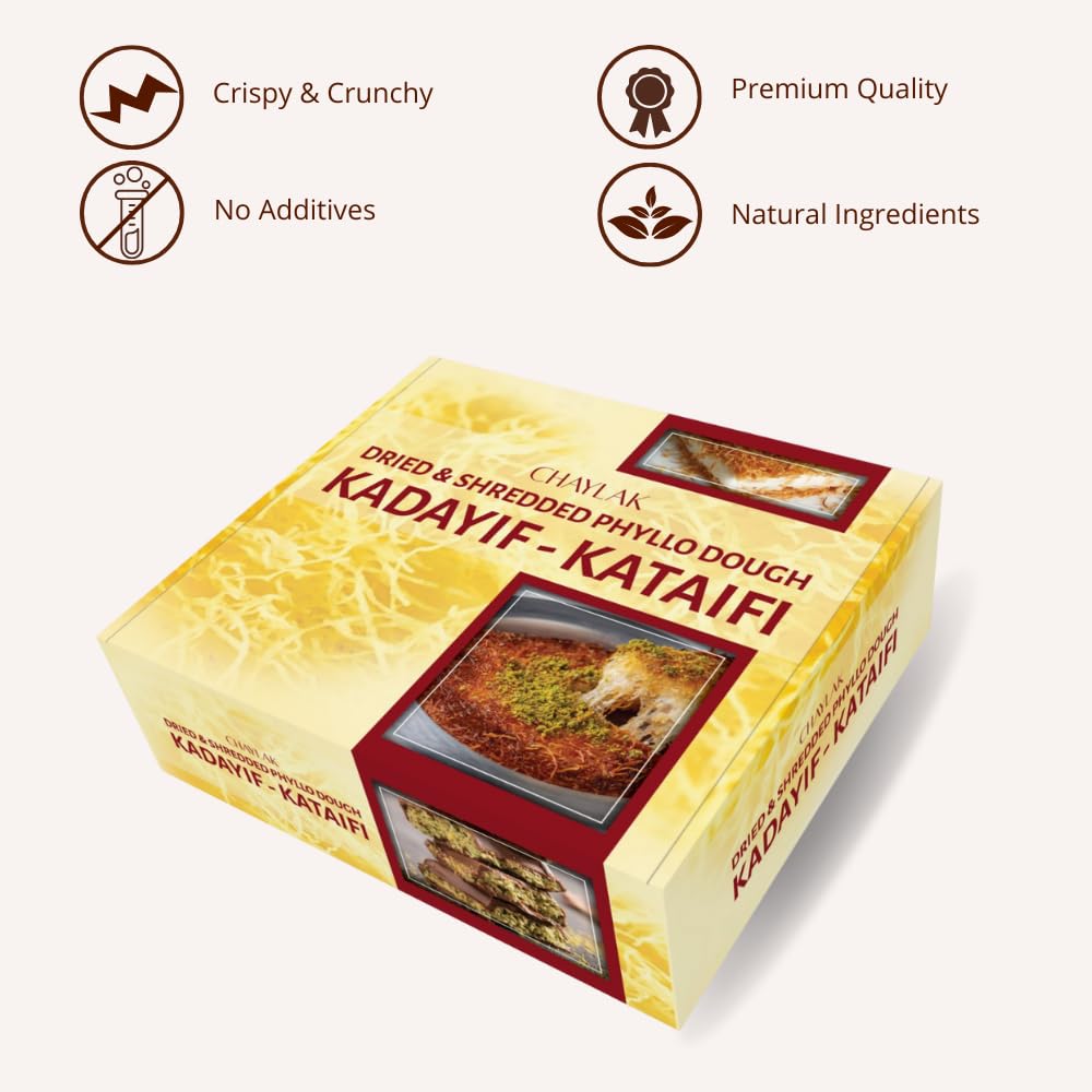 Kataifi, Knafeh, Kataifi Shredded Fillo Dough, Dried & Shredded Phyllo Dough For Viral Dubai Chocolate Bar Pistachio, Kadayif (1