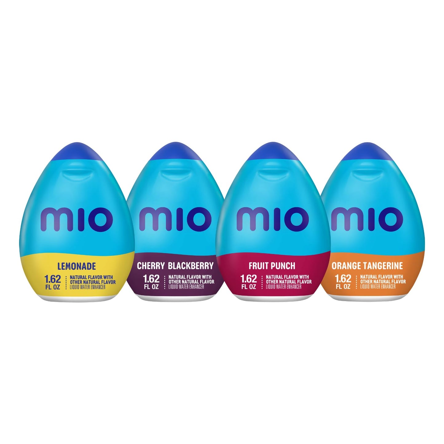 MiO Liquid Water Enhancer (Variety Pack) Orange Tangerine, Fruit Punch, Lemonade & Cherry Blackberry (Pack of 4)
