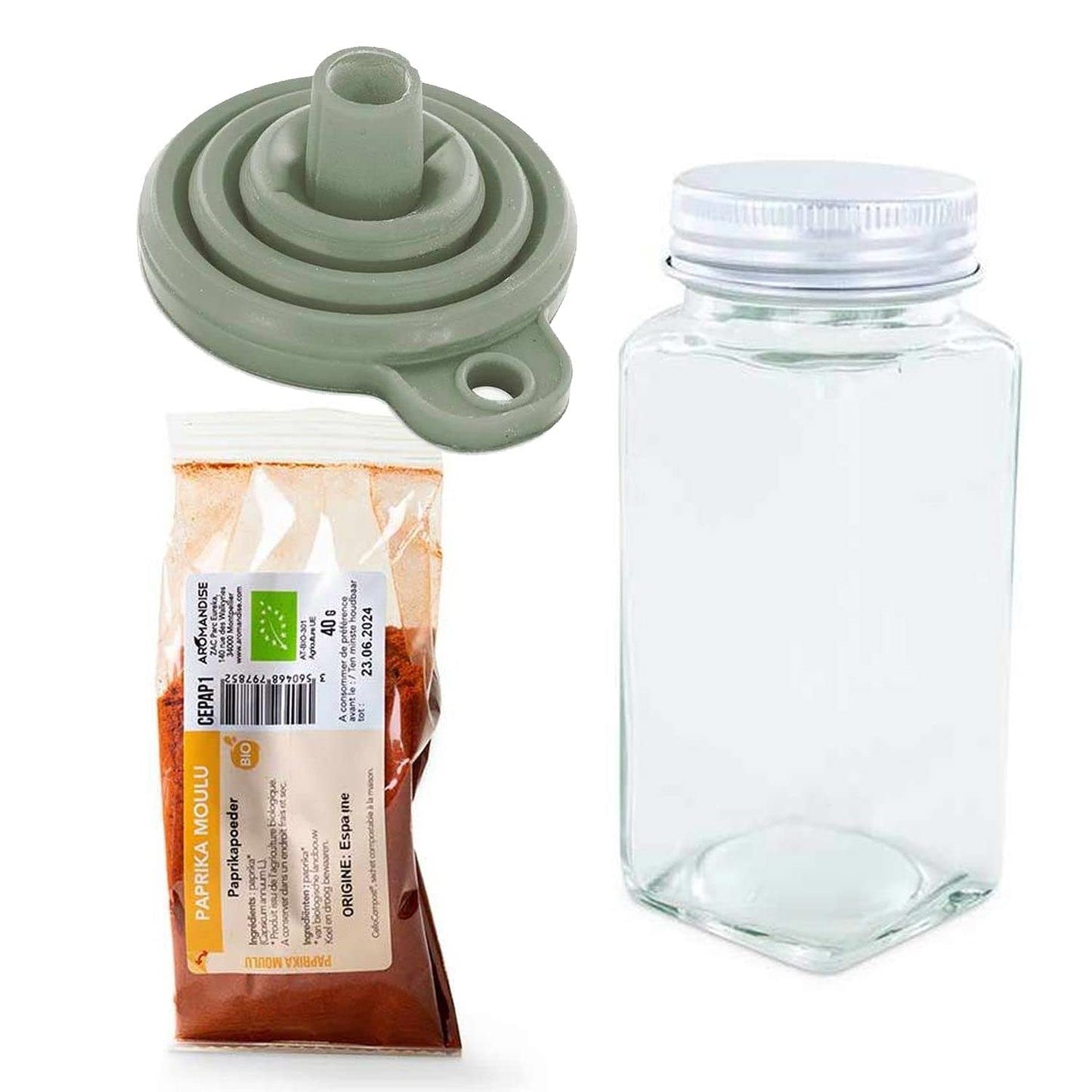 Spice bottle + funnel + ground paprika 40 g