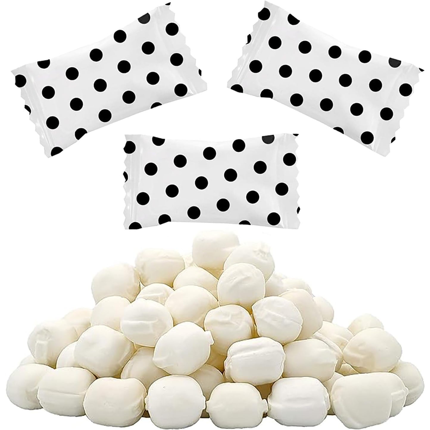 Fruidles Big Dots Buttermints, Mint Candies, After Dinner Mints, Butter Mint Candy, Fat-Free, Kosher Certified, Individually Wrapped - Black (55 Pieces)