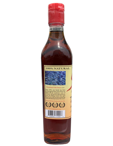 Generic Premium Vietnamese Fish Sauce, 17 fl oz Bottle, 100% Pure Natural, Gluten Free, No MSG, Available as Single or Double Pack