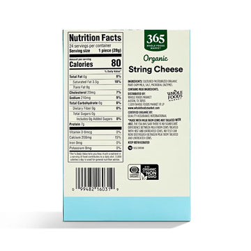 365 by Whole Foods Market, Organic String Cheese (24 Pack), 24 Ounce