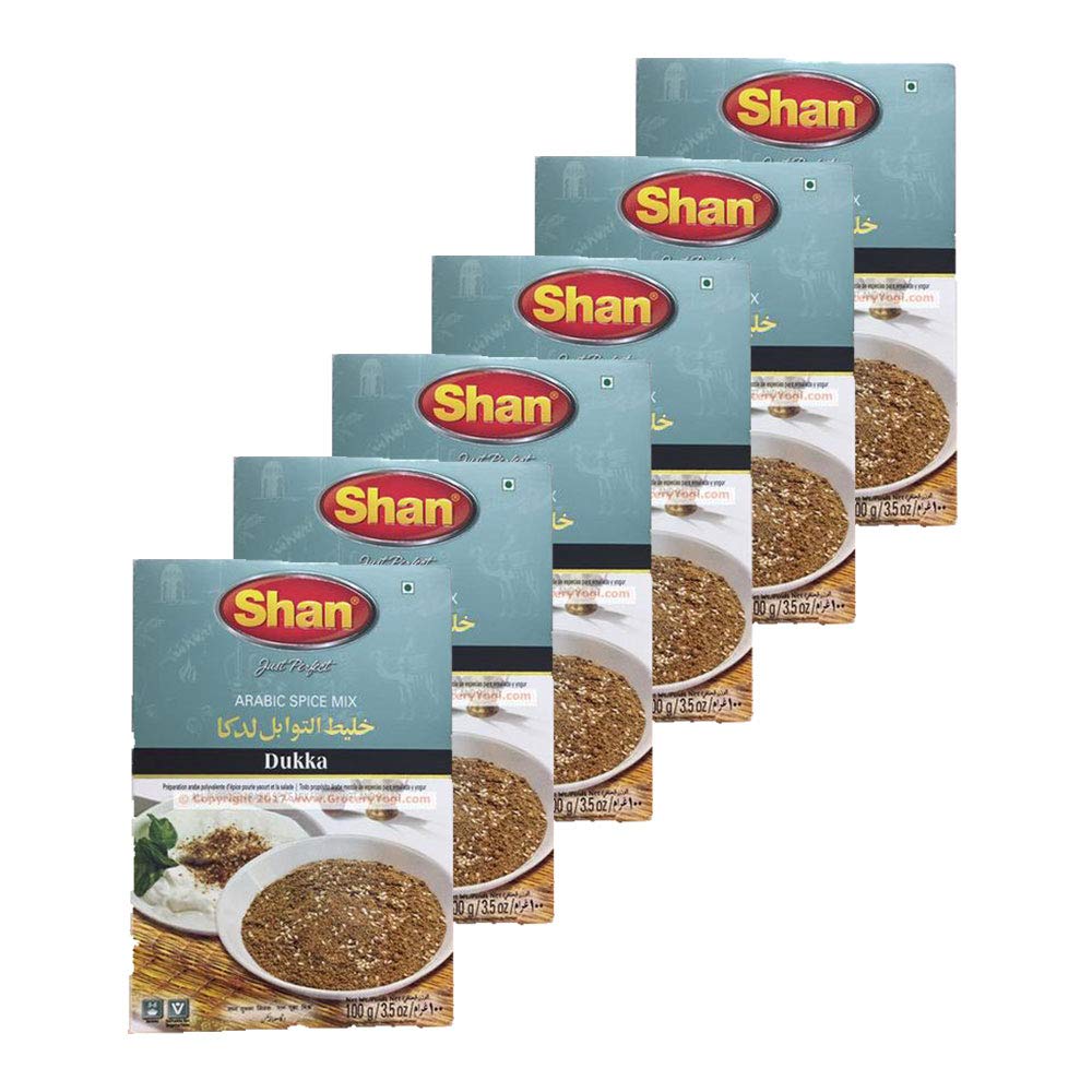 Shan Dukka Arabic Seasoning Mix - All Purpose Spice for Yogurt and Salad - 3.52 oz (Pack of 6)