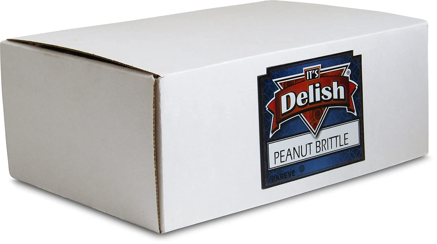 Gourmet Peanut Brittle By It'S Delish, 6 Lbs Bulk Box - Old Fashion Style Peanut Brittle In Square Cut Pieces - Sweet & Crunchy