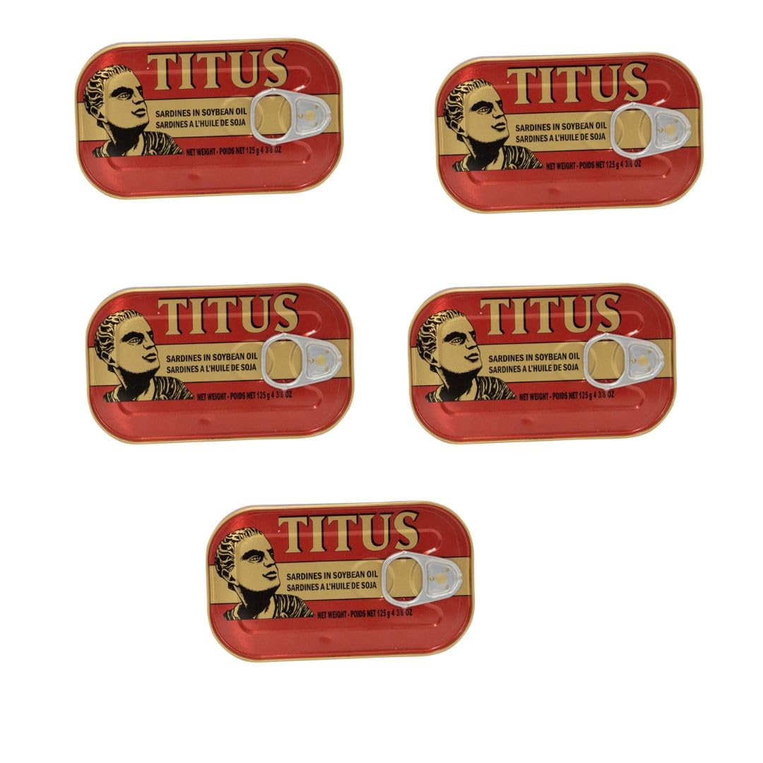 Titus Sardines in Vegetable Oil (Pack of 5), 125g
