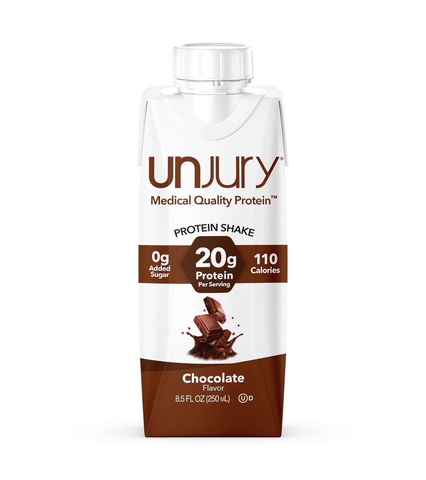 Unjury Ready to Drink Protein Shakes | Chocolate | 20g Protein | 12-Pack | 1 Fl Oz Each