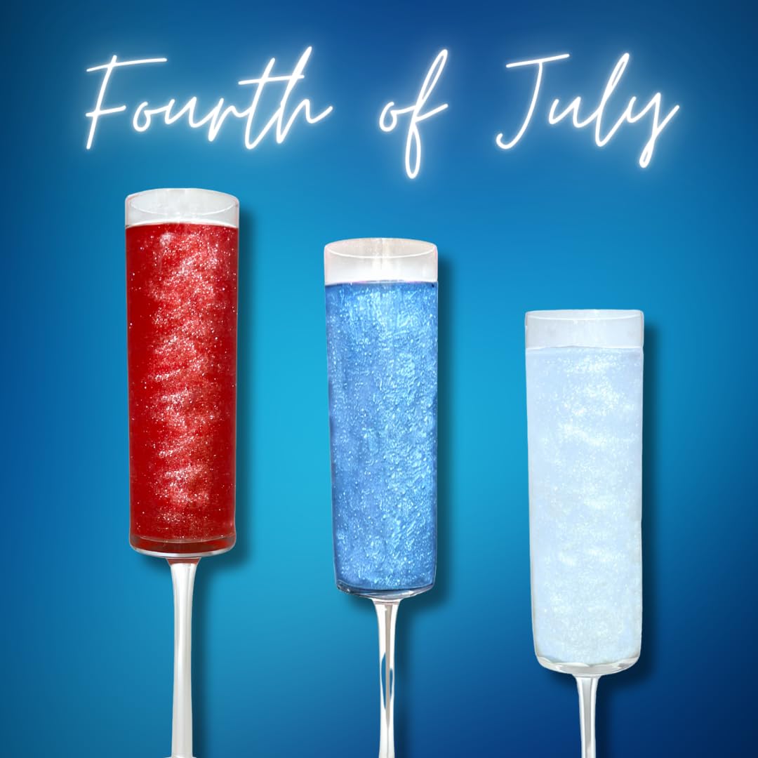 Sip & Shimmer Edible Glitter for Drinks – Food-Grade Cocktail Glitter – Fourth of July Red & Blue