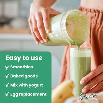 Sanar Naturals Ground Flaxseed - Plant-Based Vegan Protein, High Fiber, Gluten Free, Non-Gmo Whole-Milled Flax Seed, 8 Oz