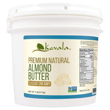 Kevala Almond Butter – 7 Lb – 3175 Gr – Creamy – Pure Almond Butter – Almond Butter No Sugar Added – Spreadable Butter – Almond Paste For Baking – Roasted Almonds – Dairy Free