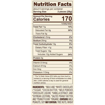 Lake Champlain Chocolates Organic Peanut Butter Chocolate Leaves Gift Bag, 5 OZ, 10 Count