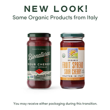 Bionaturae Organic Sour Cherry Fruit Spread - Jelly Organic, Non-Gmo, Usda Certified, No Sugar Added, No Preservatives, Organic