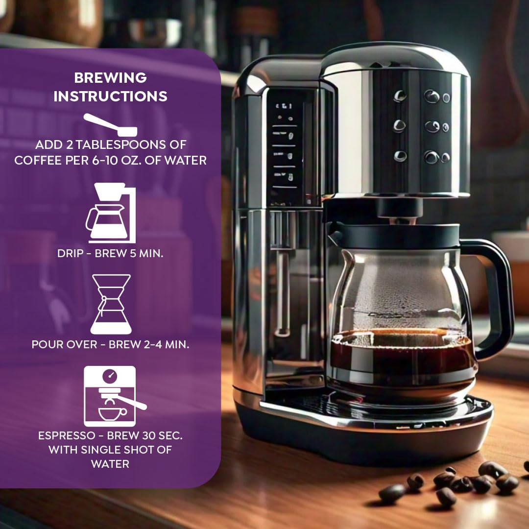 Maud'S Half Caff Medium Roast Ground Coffee, 20 Ounces | World'S Best Half Caff | 100% Arabica Medium Roast Coffee | Solar Energ