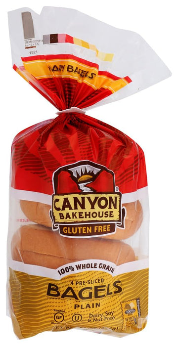 Canyon Bakehouse Gluten-Free Presliced Plain Bagels (4 Bagels Per Pack)