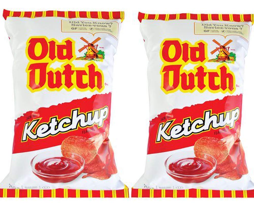 Canadian Old Dutch Potato Chips, Ketchup, Large Family Size - 2-Pack