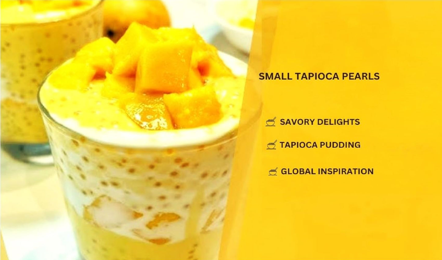Sago Tapioca Pearls From Cassava | Best For Bubble Boba Milk Tea, Non-Gmo Certified, Gluten-Free, Desserts Sago Ball, Soup, Or S
