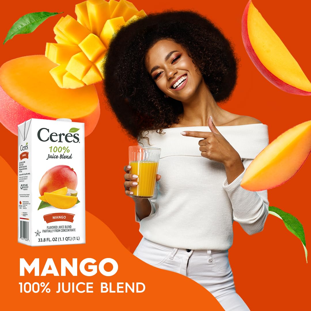Ceres 100% All Natural Pure Fruit Juice Blend - Delicious Mango Edition - Rich In Vitamin C, No Added Sugar Or Preservatives, Ch
